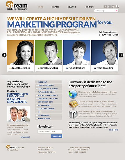 Grey & White Marketing Agency Joomla Template by Glenn TMT