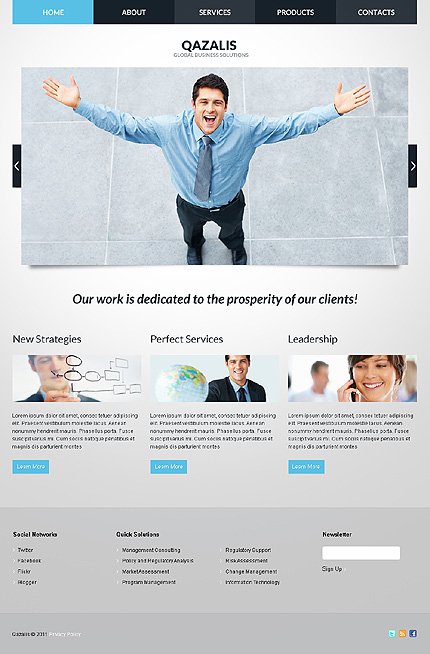 Grey & White Business Joomla Theme by Hugo TMT