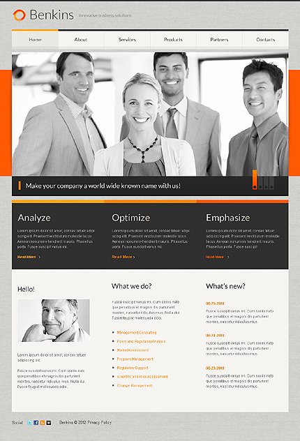 Grey & White Business Joomla Theme by Hugo TMT