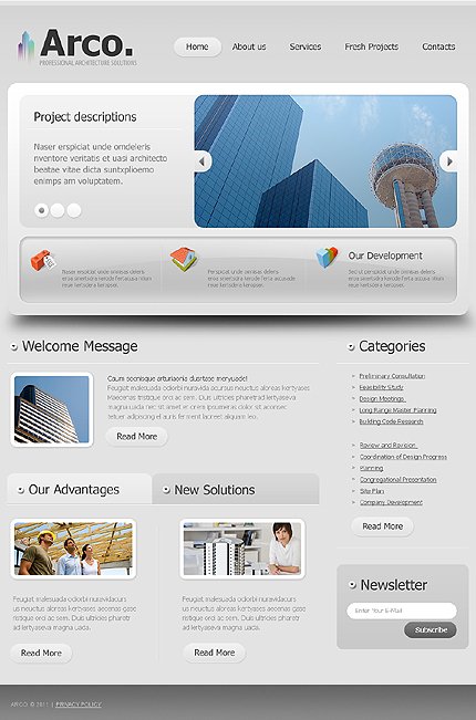 Grey & White Architecture Joomla Theme by Delta TMT