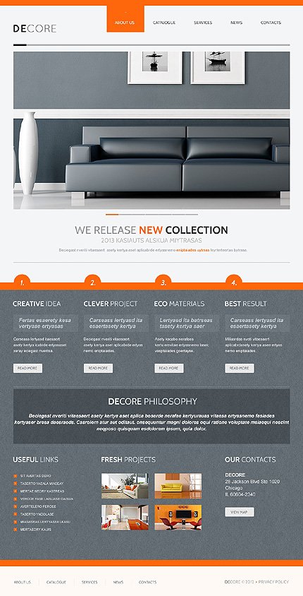 Grey & White Home Decor Joomla Template by Delta TMT