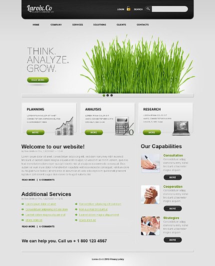 Grey & White Business Drupal Template by Astra TMT