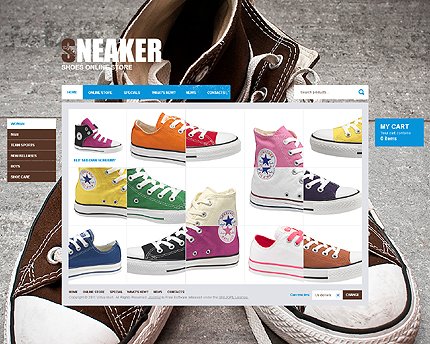 Grey & White Shoe Store VirtueMart Template by Mercury TMT