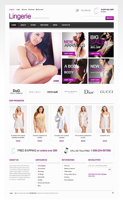 Lingerie Boutique Jigoshop Themes  TMT