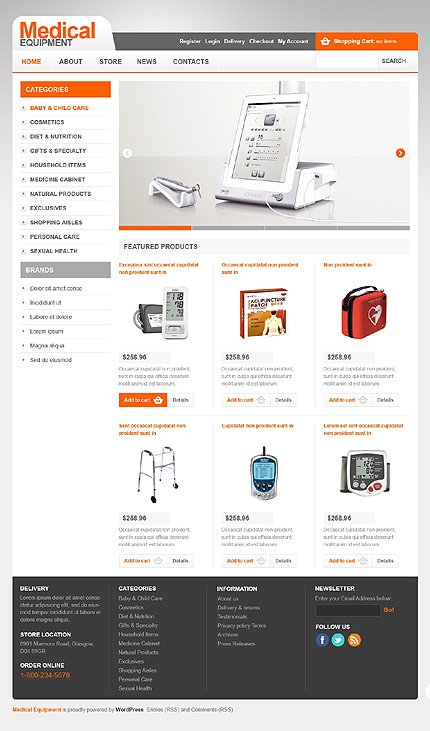 Medical Equipment Jigoshop Themes  TMT
