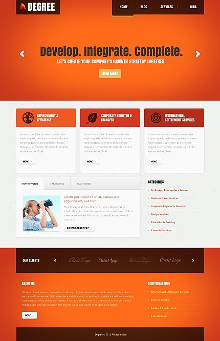 Orange & White IT Joomla Template by Astra TMT