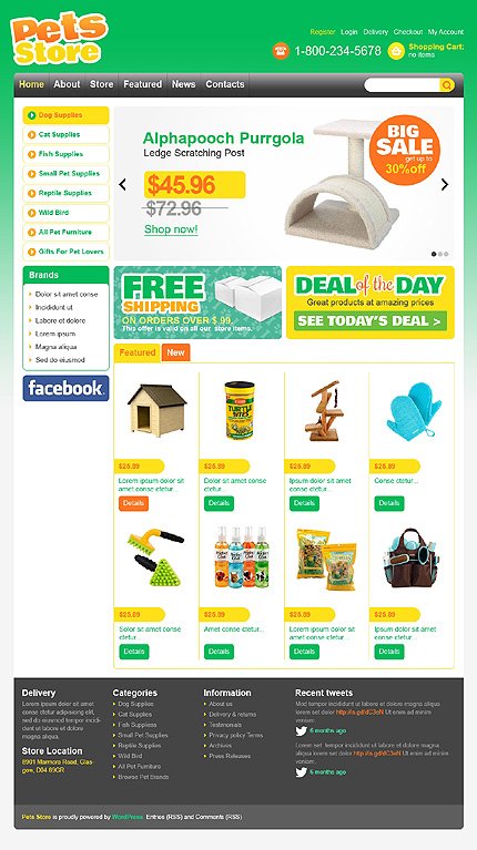 Pet Supplies Store Jigoshop Themes  TMT