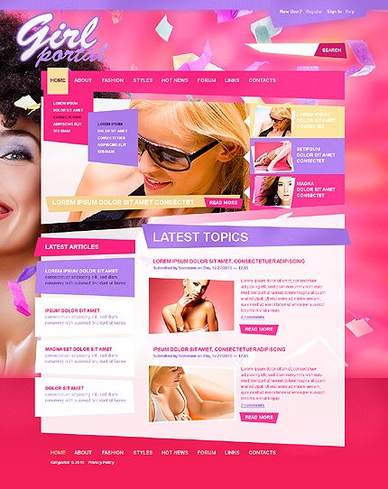 Pink & White Society & Culture Drupal Template by Mercury TMT