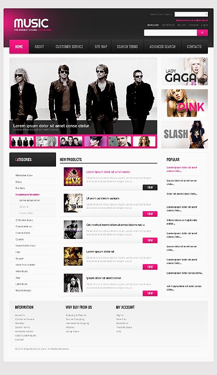 Popular Music Online Store TMT