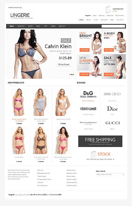 Responsive Lingerie Store Jigoshop Themes  TMT