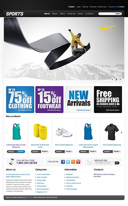 Sport & Fitness Store Jigoshop Themes  TMT