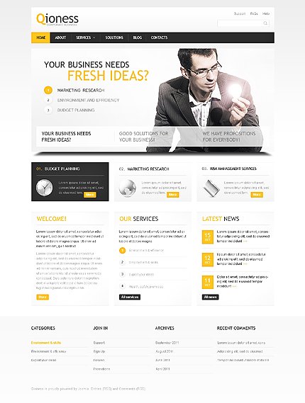 White Advertising Agency Joomla Template by Mercury TMT