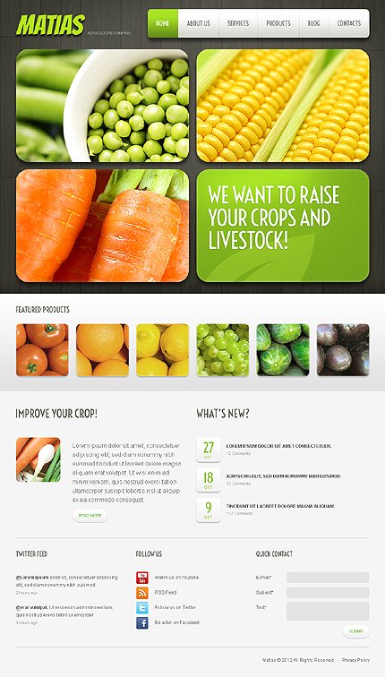 White Agriculture Joomla Theme by Oldman TMT