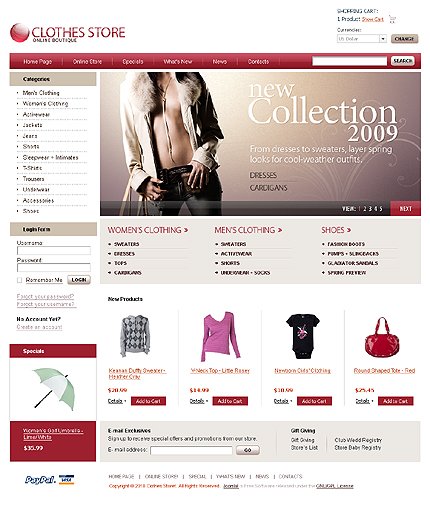White Apparel VirtueMart Template by Modlin TMT