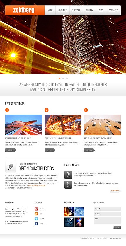White Architecture Joomla Theme by Oldman TMT