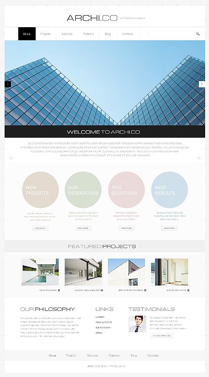 White Architecture Joomla Theme by Delta TMT