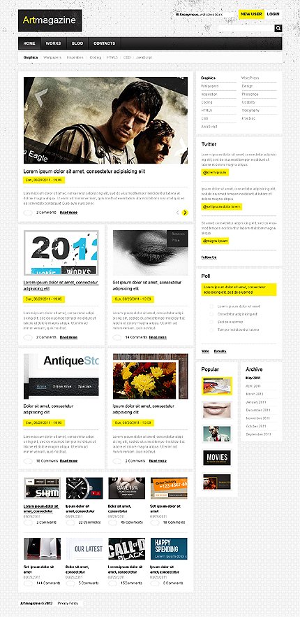 White Art Drupal Template by Mercury TMT