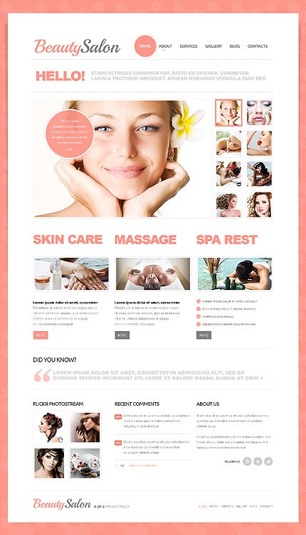 White Beauty Salon Joomla Template by Sawyer TMT