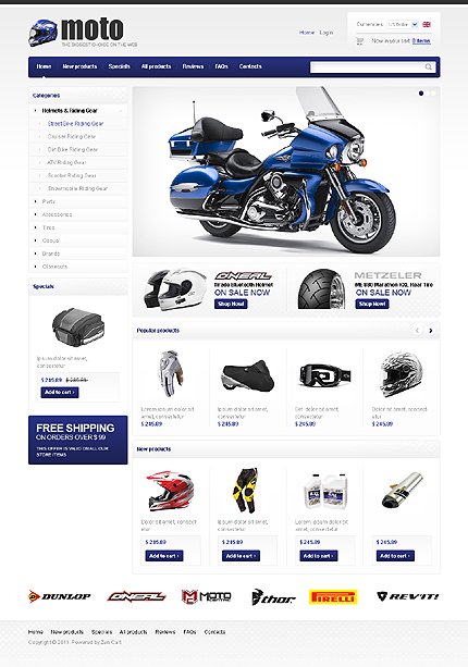 White Bike Shop Zen Cart Template by Mercury Zen Cart  TMT