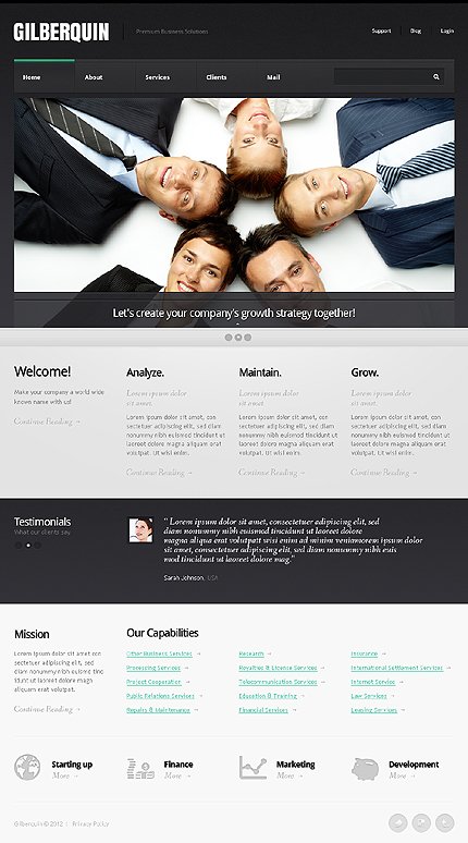 White & Black Business Joomla Theme by Astra TMT