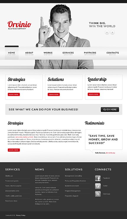 White & Black Business Joomla Theme by Hugo TMT