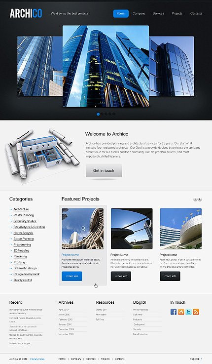 White & Black Architecture Joomla Theme by Elza TMT