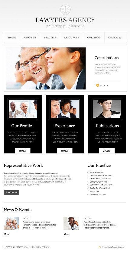 White & Black Law Firm Joomla Template by Delta TMT