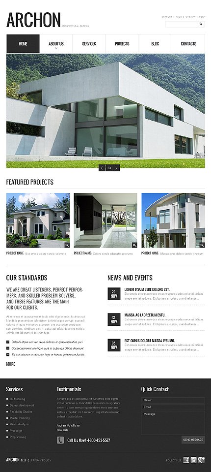 White & Black Construction Company Joomla Template by Sawyer TMT