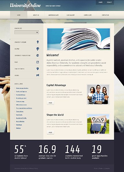 White & Black University Joomla Template by Astra TMT