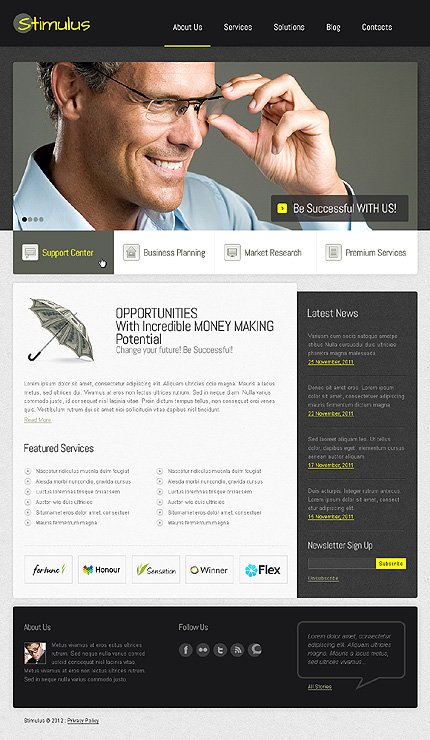 White & Black Financial Advisor Joomla Template by Svelte TMT