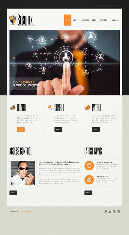White & Black Security Joomla Theme by Cowboy TMT