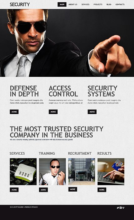 White & Black Security Joomla Theme by Cowboy TMT