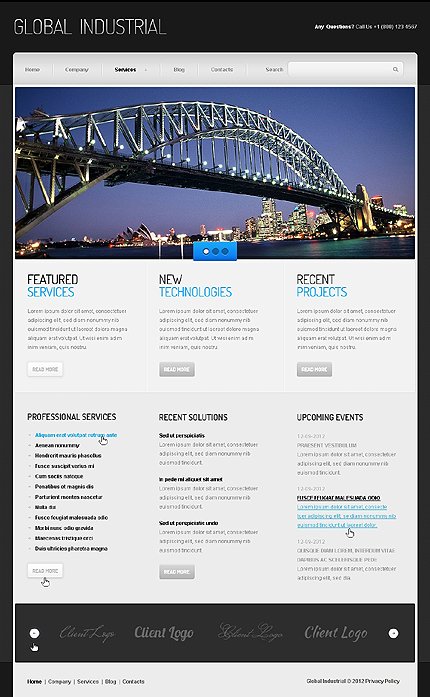 White & Black Industrial Joomla Theme by Astra TMT