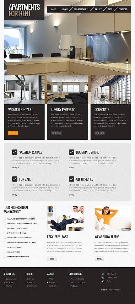 White & Black Real Estate Joomla Theme by Sawyer TMT