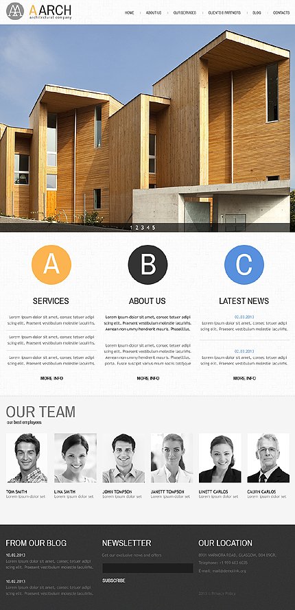 White & Black Architecture Joomla Theme by Di TMT