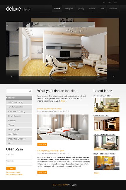 White & Black Interior Design Drupal Theme by Mercury TMT
