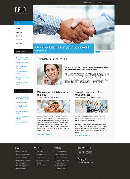 White & Black Business Drupal Template by Hugo TMT