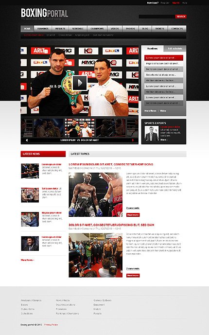 White & Black Boxing Drupal Theme by Mercury TMT