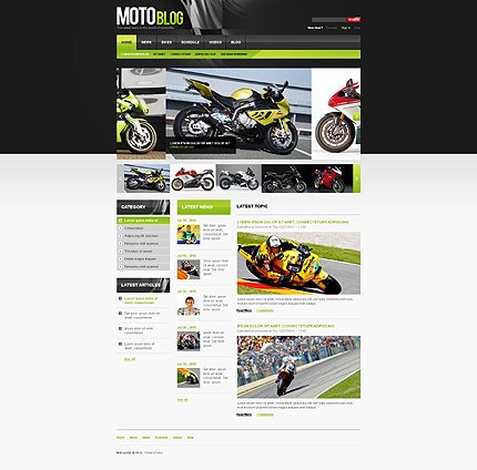 White & Black Biker Club Drupal Theme by Mercury TMT