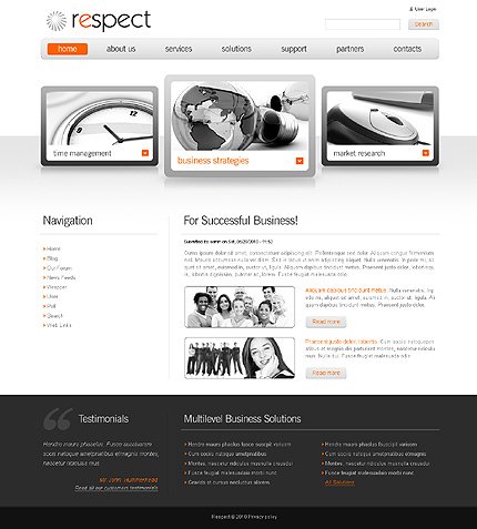 White & Black Business Drupal Template by Svelte TMT