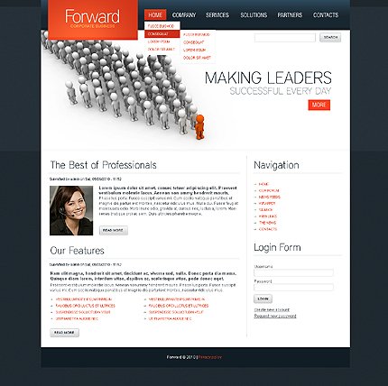 White & Black Business Drupal Template by Hugo TMT
