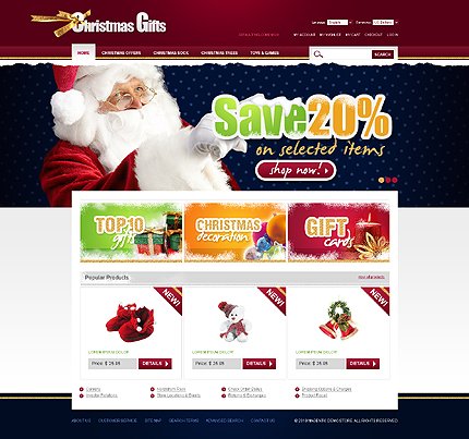 White & Black Christmas Magento Theme by Mercury TMT