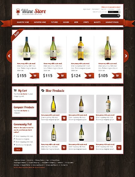 White & Black Magento Wine Theme by Ares TMT