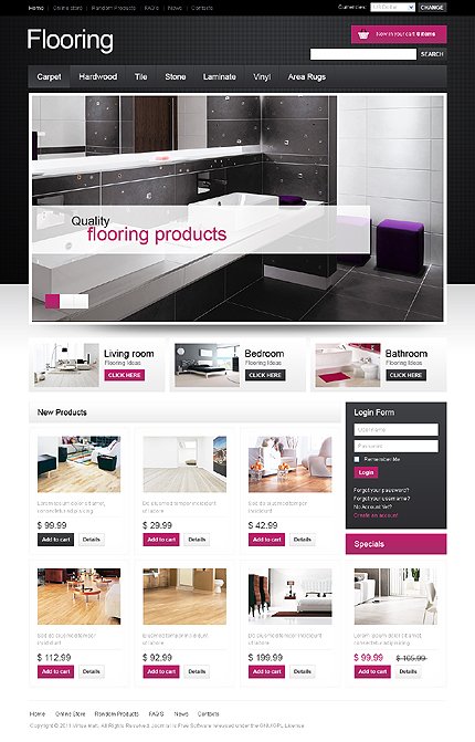 White & Black VirtueMart Flooring Theme by Mercury TMT