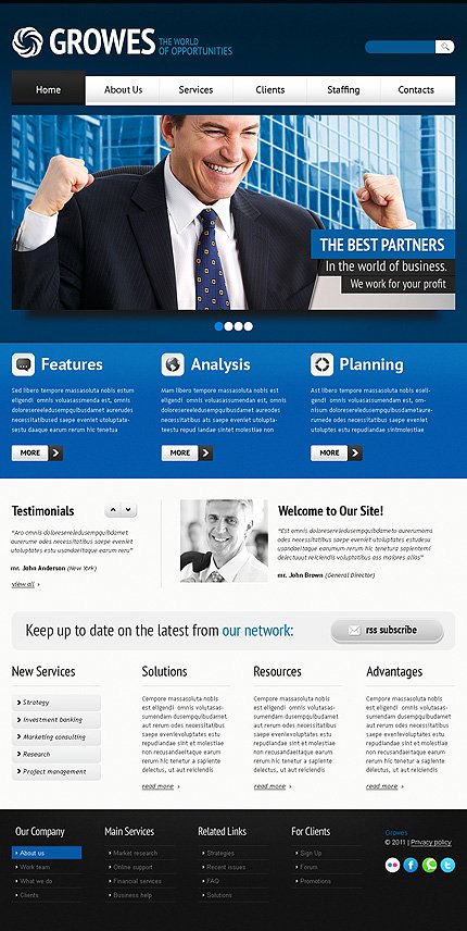 White & Black Business Joomla Theme by Sawyer TMT