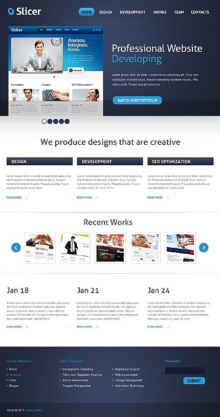 White & Black Web Development Joomla Template by Hugo TMT