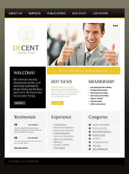 White & Black Law Firm Joomla Template by Delta TMT