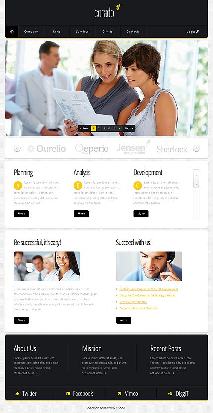 White & Black Management Company Joomla Template by Astra TMT
