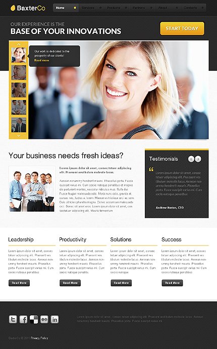 White & Black Business Joomla Theme by Hugo TMT