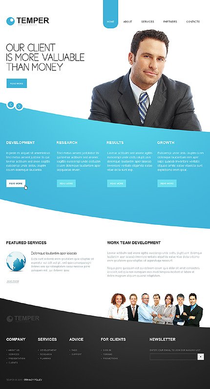 White & Black Business Joomla Theme by Cowboy TMT